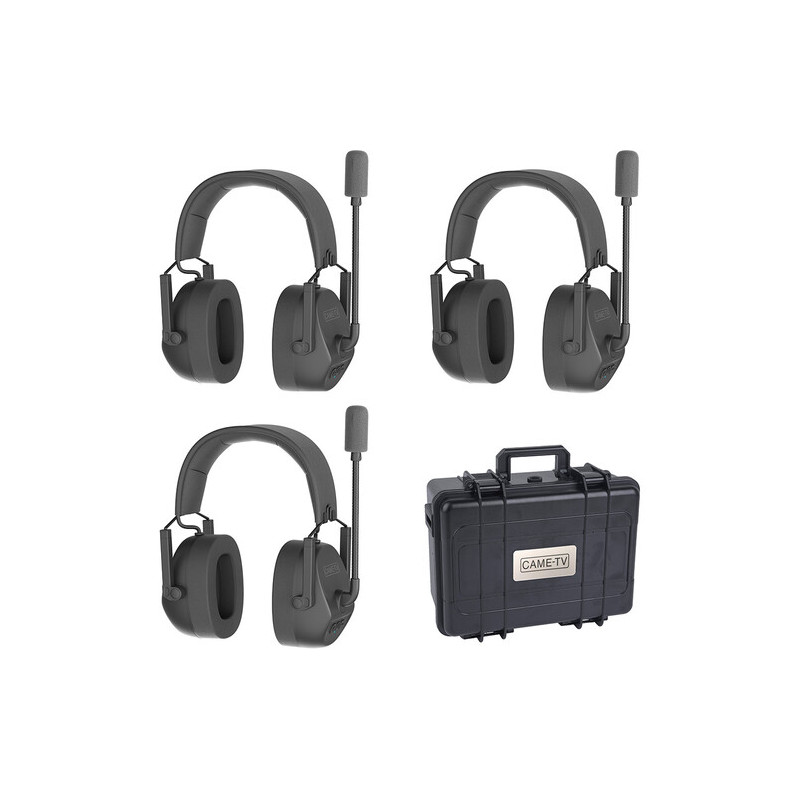 CAME-TV KUMINIK8 Duplex Digital Wireless Headset 450M Dual Ear 3 Pack