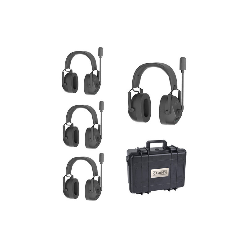 CAME-TV KUMINIK8 Duplex Digital Wireless Headset 450M Dual Ear 4 Pack