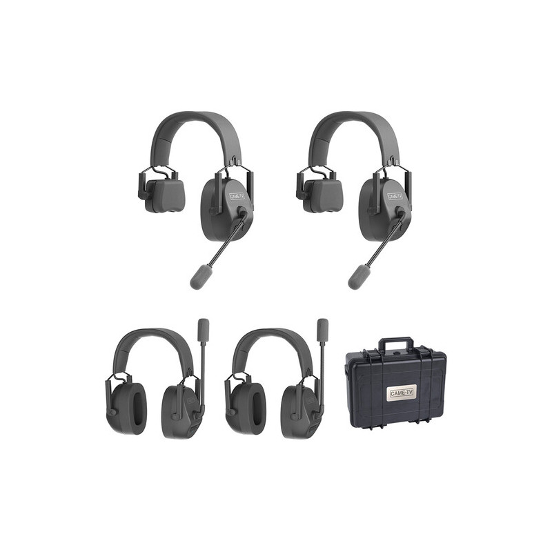 Came-TV Duplex Digital Wireless Headset Mixed 2 Single Ear&2 Dual Ear