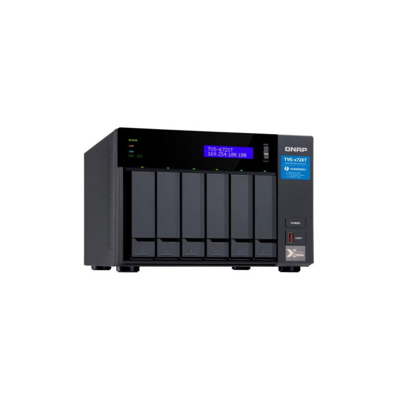 QNAP Tour TVS-672XT-I3-8G 60TB (6x10TB) 10GbE&TBT3 IronWolf Pro NAS