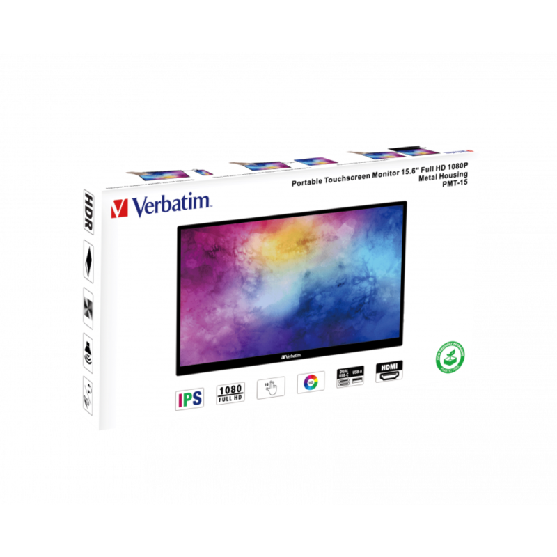 Verbatim PMT-15 Moniteur portable à écran tactile 15,6" Full HD 1080p