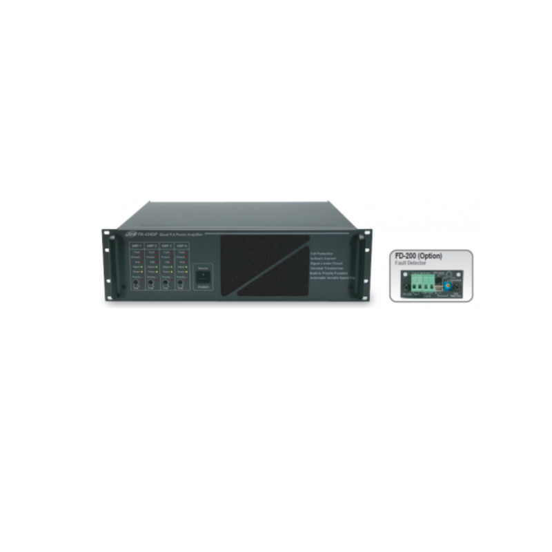 JD-Media Amplificateur 4 x 120W - 25V/50V/100V - 220V-240V/24V 19" 3U