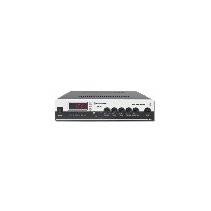 Rondson Amplificateur 40W avec lecteur MP3, BT et USB en 100V & 4ohms