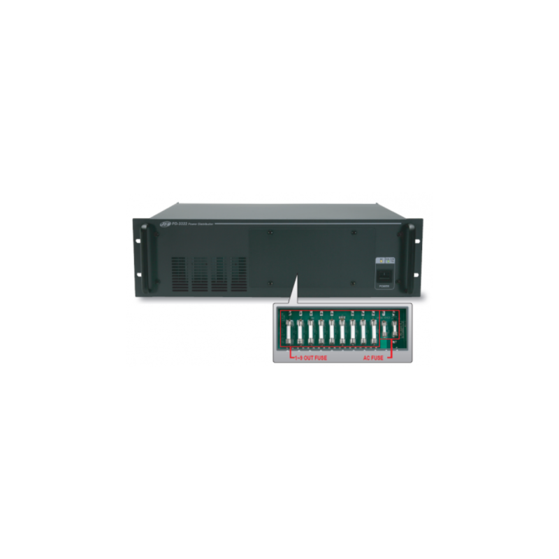 JD-Media Distributeur d'alimentation AC/DC - 220V-240V/24V - 19" 3U