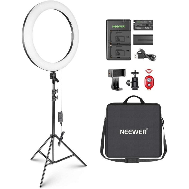 Neewer Kit Ring Light LED 20" Anneau Lumineux Bicolore 44 W avec Pied