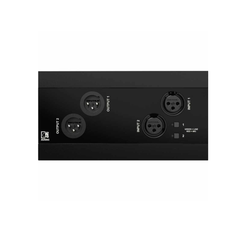 Audac Plastron mural E/S audio réseau 2x XLR in & out+BT (4x2CH) noir