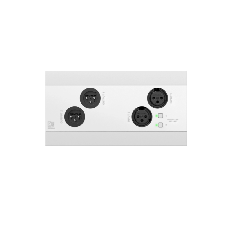 Audac Plastron mural E/S audio réseau 2x XLR in&out+BT (4x2CH) blanc