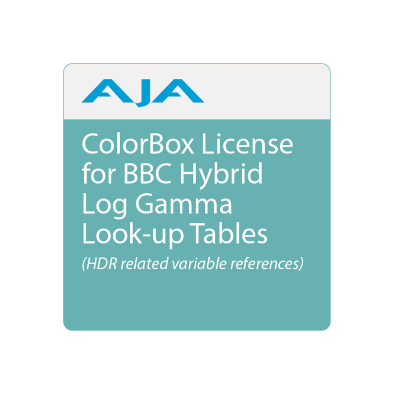 AJA ColorBox License for BBC HLG LUTs