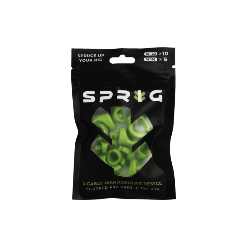 Sprig Green Value pack  10x 1/4”-20 Sprigs + 5x 3/8”-16 Big Sprigs