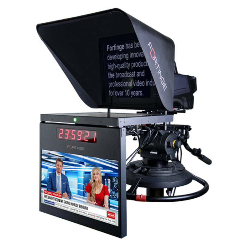 Fortinge 19" Studio Teleprompteur pour caméra PTZ HDMI Compo. BNC VGA