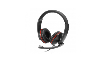 CASQUE GAMER WE FILAIRE AVEC MICROPHONE AJUSTABLE NOIR ROUGE