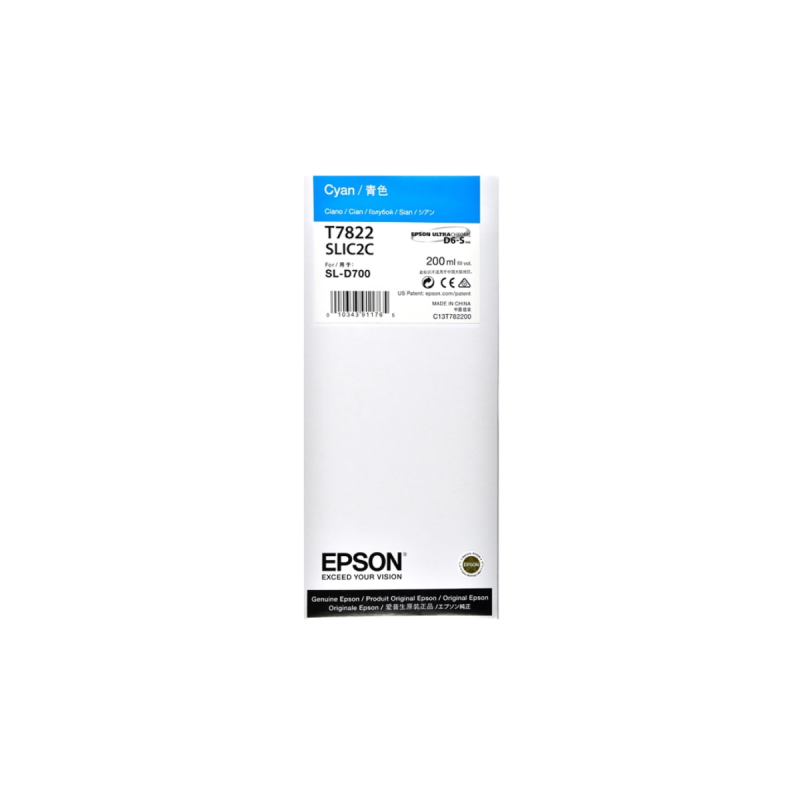 Epson T7822 - Cyan - 200ml - SL-D700
