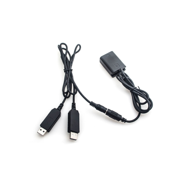 Caruba Sony NP-FW50 batterie factice + 5V 2A dubbele USB-cable