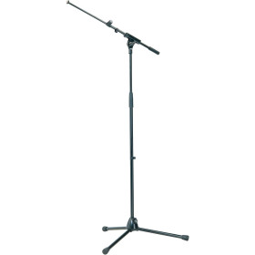 K&M Pied de micro téléscopique 201A/2B+perchette 211B avec ajust Noir