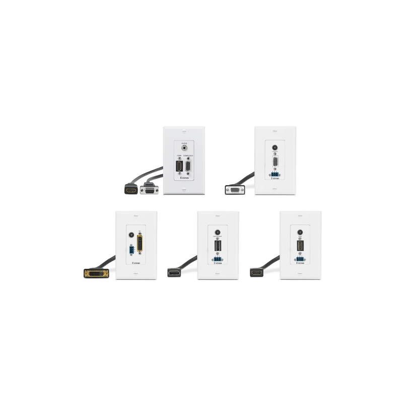Extron HDMI, USB 3.2 Type-A, and Network Pass-Through Wallplate White