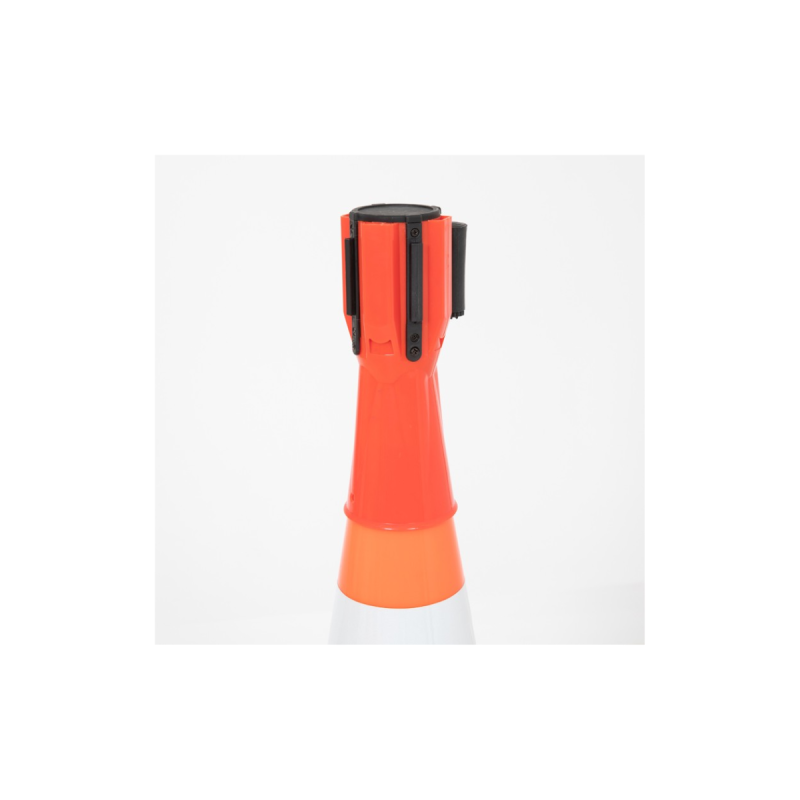 Work Pro Potelet de signalisation noir enrouleur sangle rouge de 3m