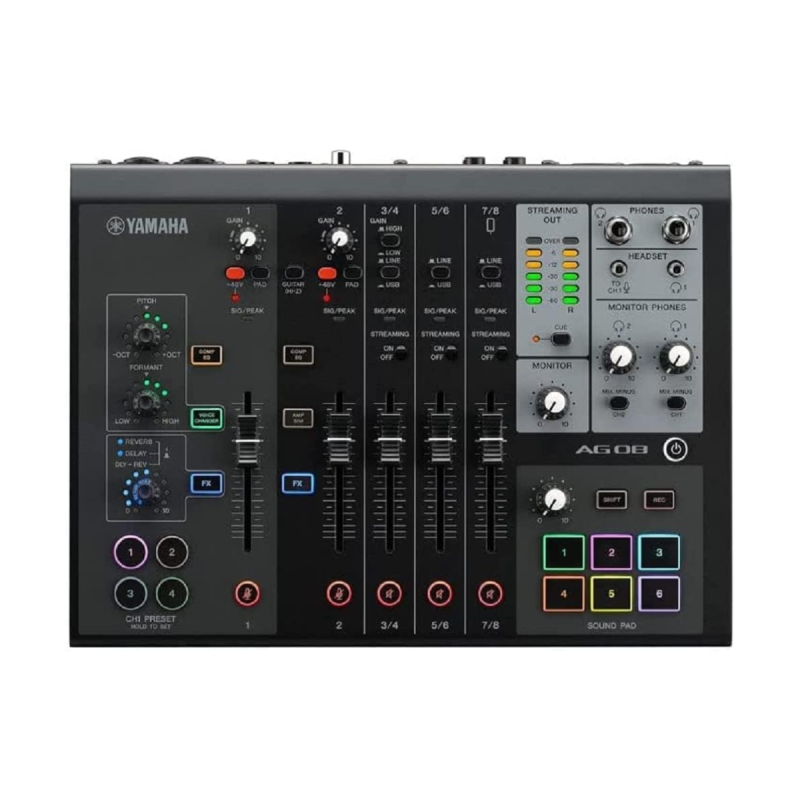 Yamaha Console broadcast streaming AG 08  8 canaux - noir