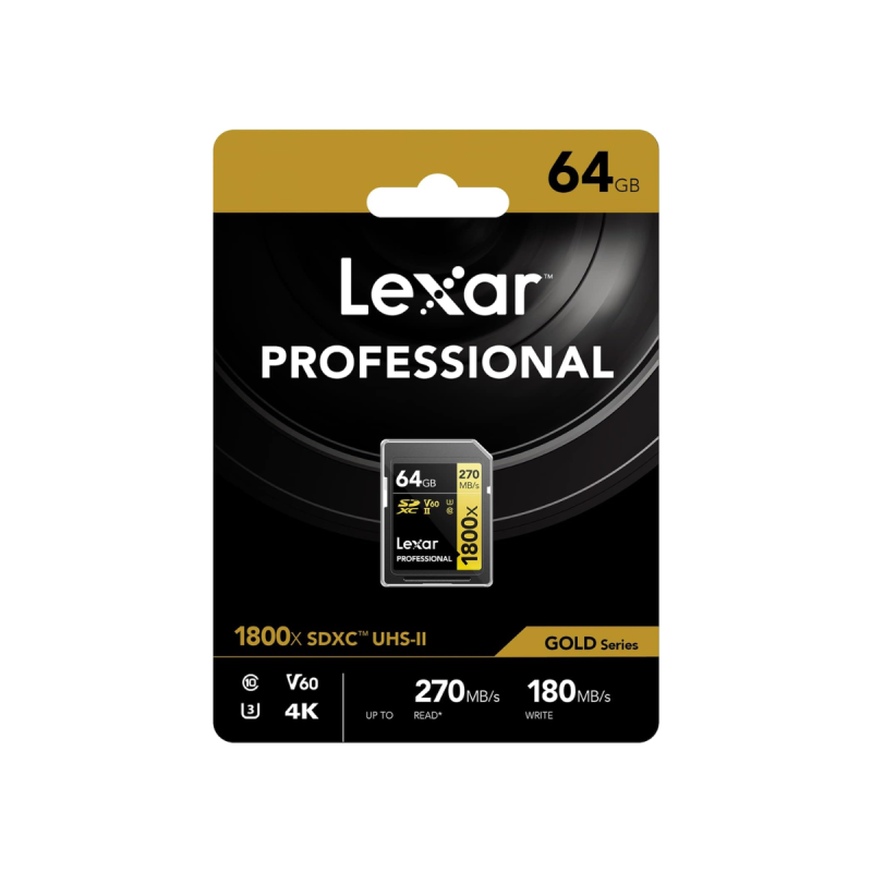 Lexar Pack de 2 Cartes SDXD Pro Gold Series UHS-II 1800x 64GB V60