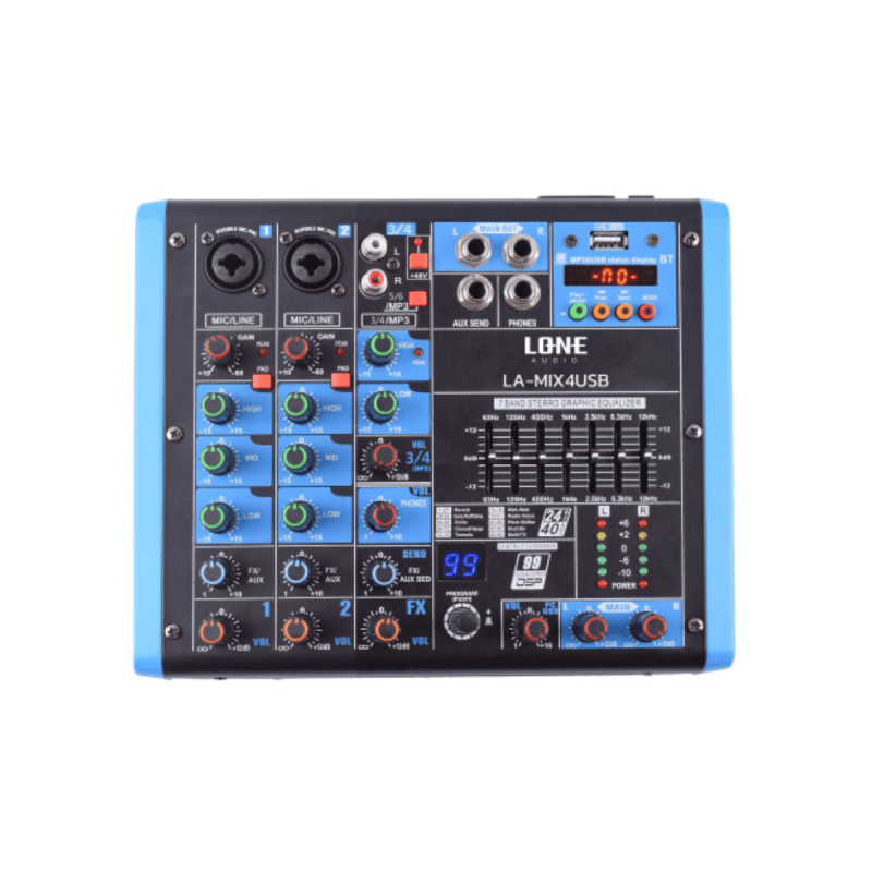Lone Audio Table mixage DSP 4 entrées 2 mono 2 stéréo Lecteur