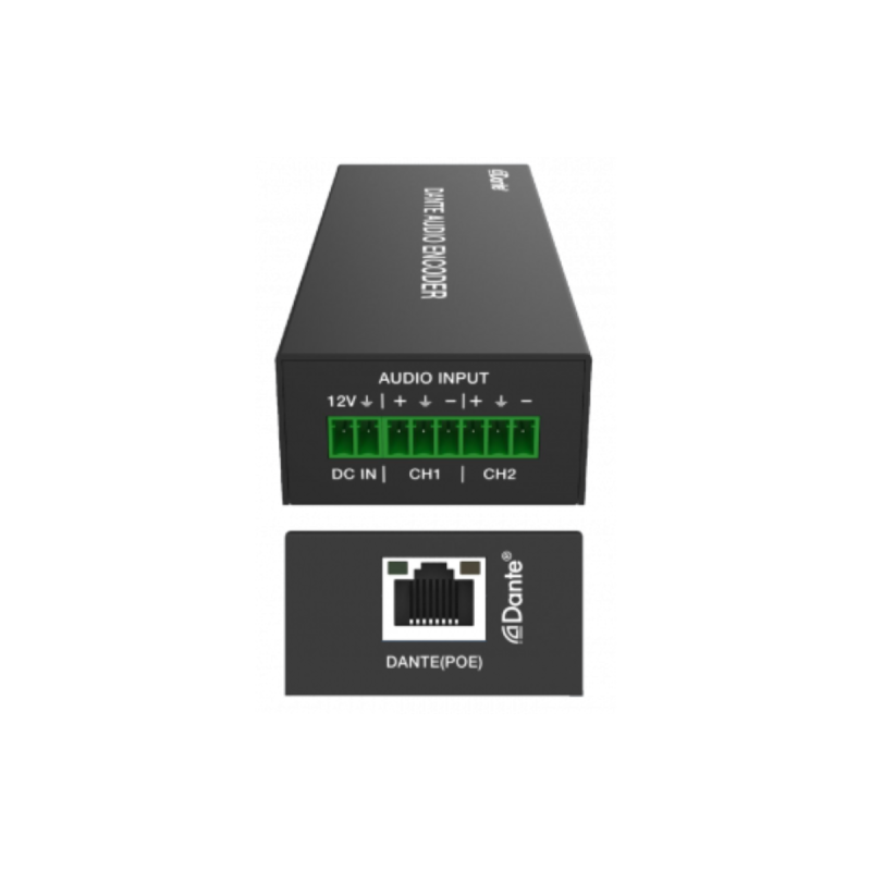 Altimium Encodeur DANTE Audio Analogique 2 canneaux avec PoE