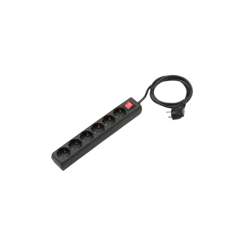 Hama Multiprise 6X16A Protec.Inter noir 3 mètres
