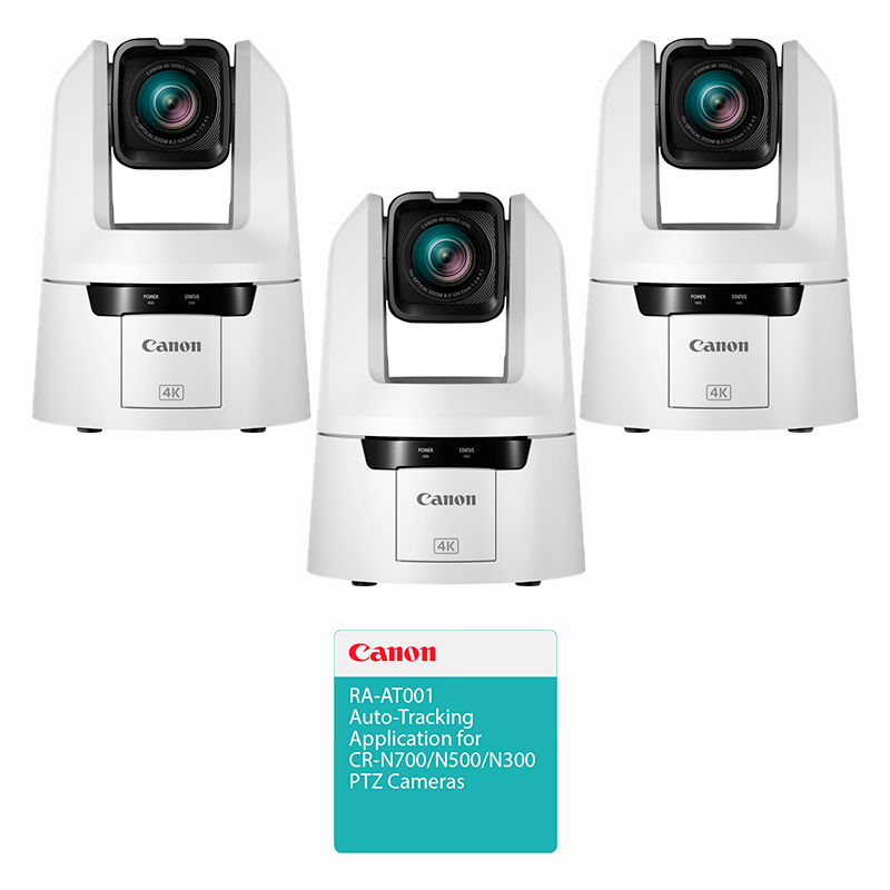 Canon Pack 3 Caméras PTZ 4K CR-N500W (Blanc) + Auto tracking offert !