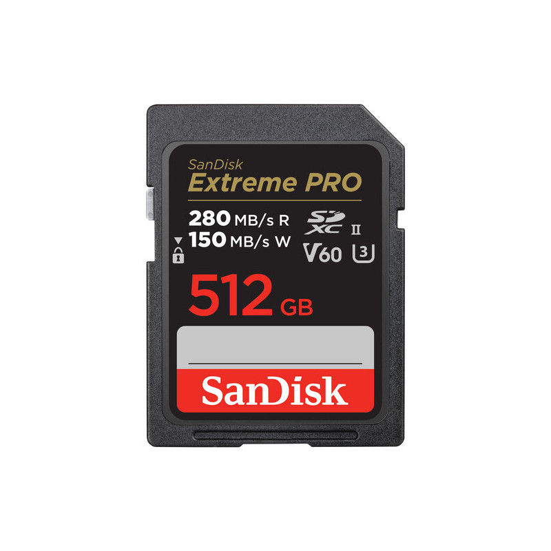 Sandisk Carte SDXC Extreme PRO 512GB 280/150mb/s - V60