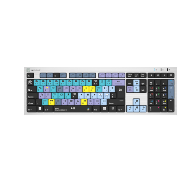 Logickeyboard Clavier DaVinci Reslove  - Slim - PC / FR