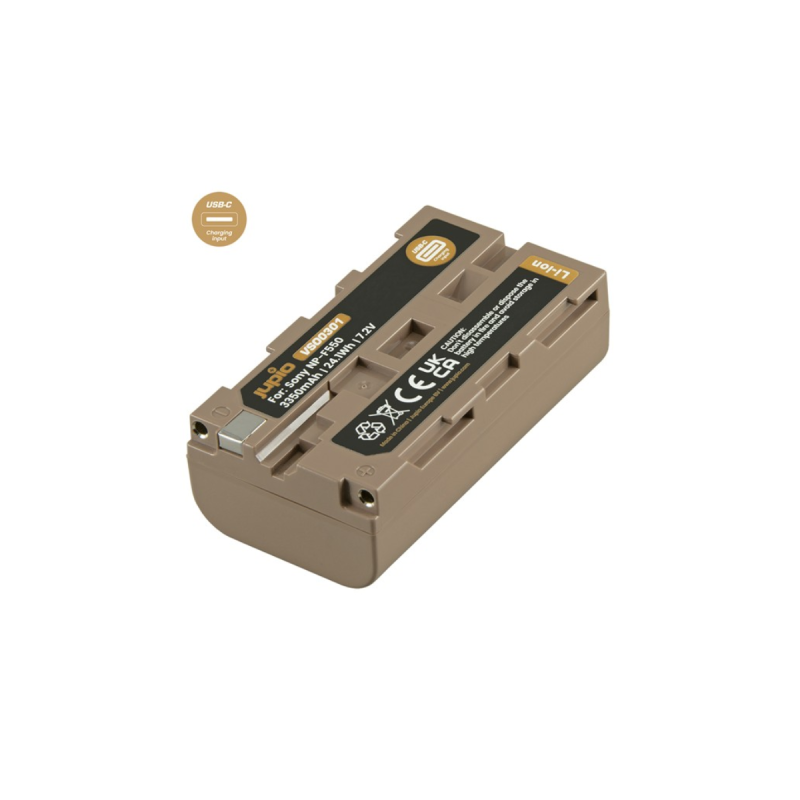 Jupio Batteries type Sony NP-F550 chargement USB-C & capacité ULTRA