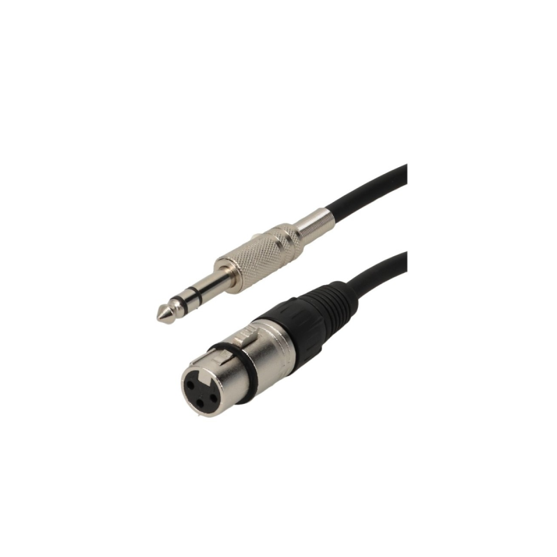 Cordon XLR 3b F / Jack 6.35 M mono - noir - 5 m