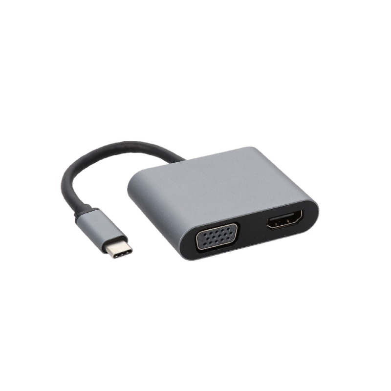 Convertisseur USB C M vers HDMI F + VGA F