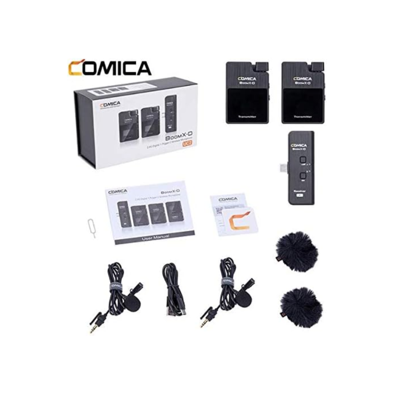 COMICA  2.4G Digital Dual-channel Wireless Microphone UC2