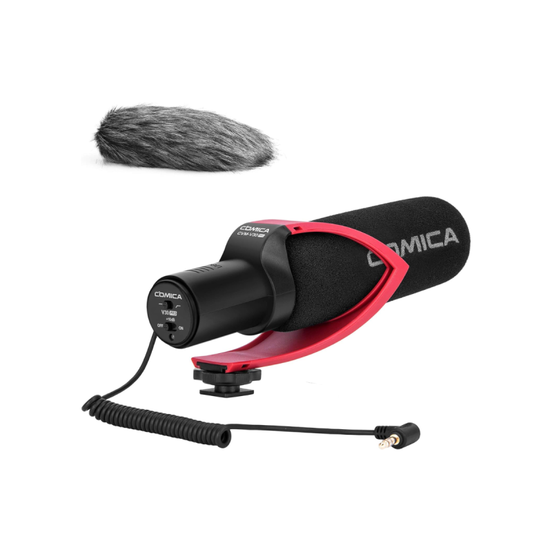 COMICA Super Cardioid Condenser Shotgun Microphone (Red)