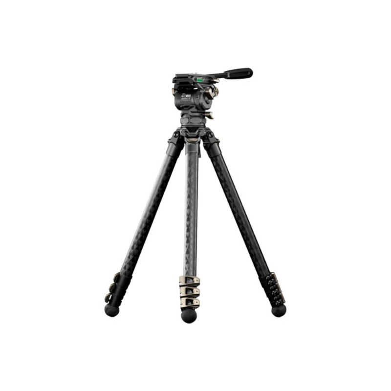 Tilta 75mm Cine Fluid Head 3-Stage Carbon Tripod Legs Gray