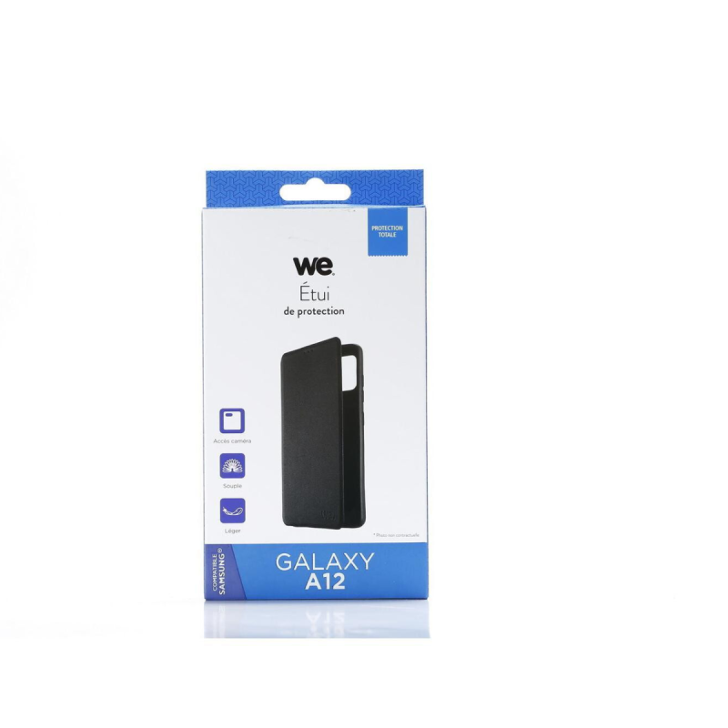 WE Etui folio CLASSIQUE SAMSUNG GALAXY A12 Noir