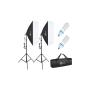 Ombar Kit Éclairage avec 2 Softbox 50x70cm et 2 Ampoules 135W E27