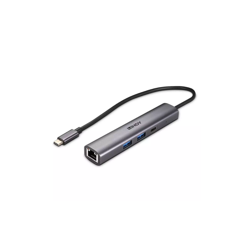 Lindy Hub USB 3.2 Gen 2 Type C & Convertisseur Ethernet Gigabit