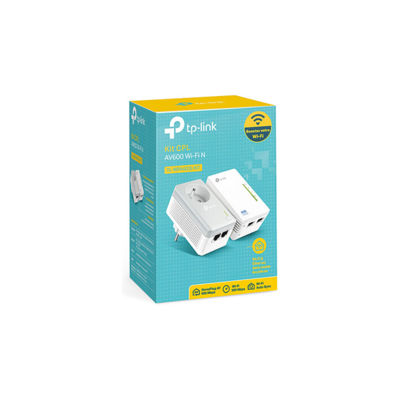 TP-LINK - KIT 2 CPL 2 ports 600Mbps  WiFi 300Mbps - TL-WPA4220KIT