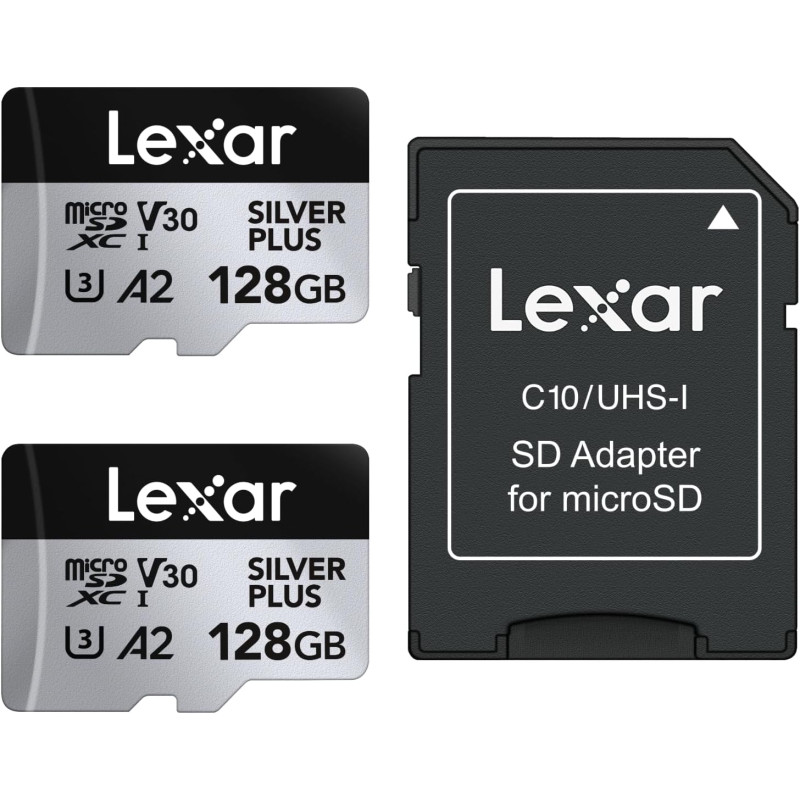 Lexar microSDXC Silver Plus UHS-1 128GB V30 R205/W100MB/s - 2PACK