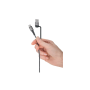 Goobay Câble de charge Textile USB-C vers USB-C adaptateur USB-A 2m