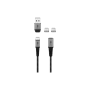 Goobay Câble Textile USB Magnétique. Avec adaptateurs  1m