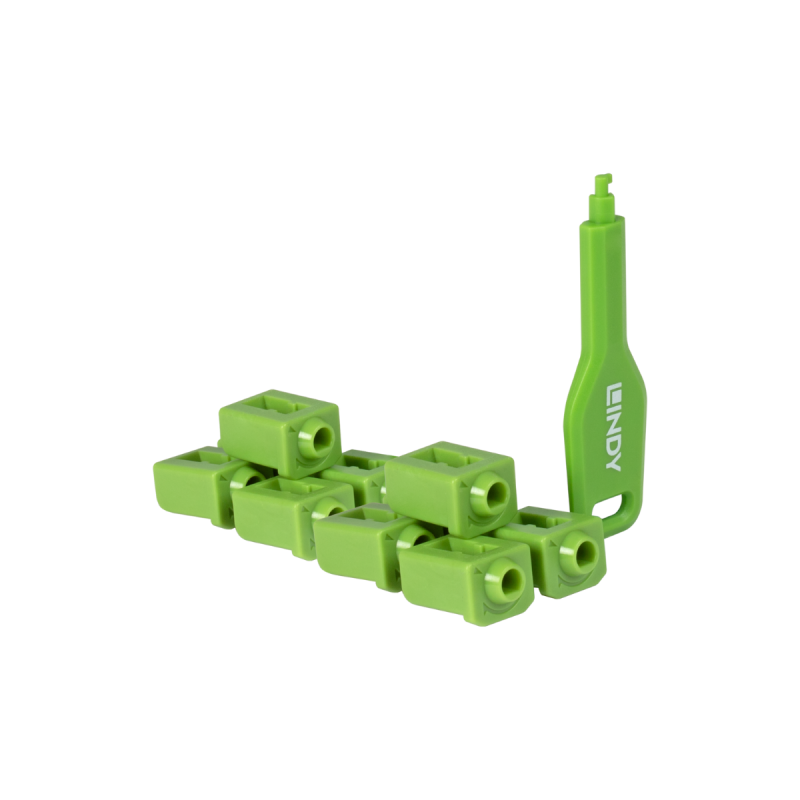 Lindy Verrous de ports SFP (10 piêces) avec clé, Vert