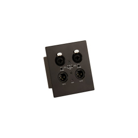 Muxlab Dante 2-channel XLR wall-plate, black or white