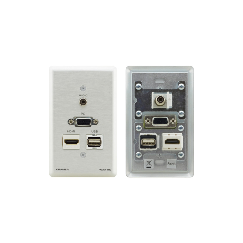 Kramer Passive Wall Plate 15-pin HD, 3.5mm Audio, USB & HDMI