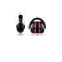 WE Casque Anti bruit atténuation 32dB housse de transport noir/rouge