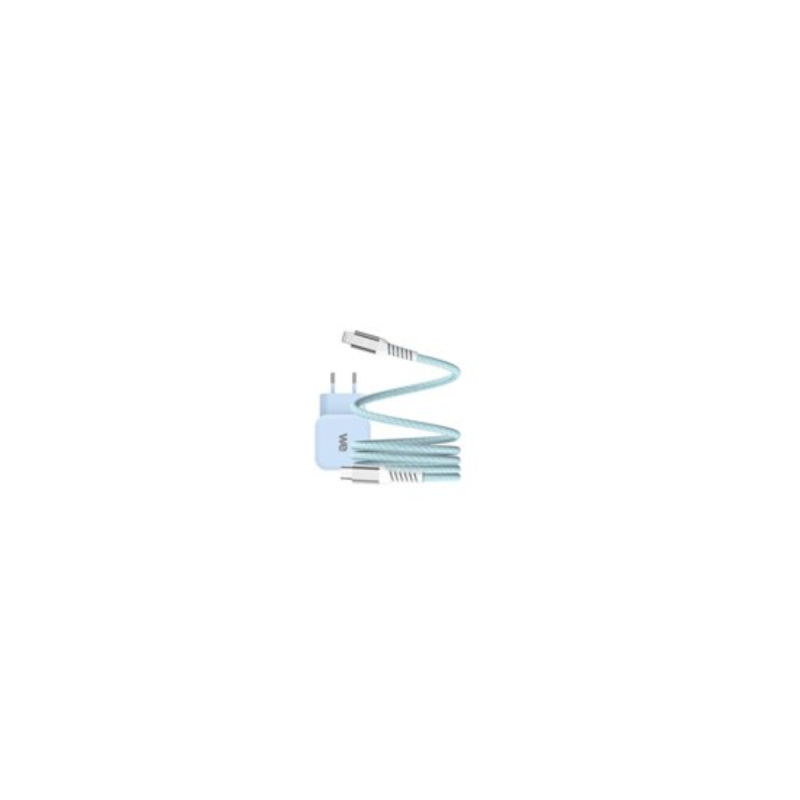 WE Bundle chargeur 1 port USB-C 20W + Câble USB-C/Lightning bleu