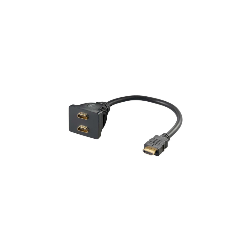 Goobay Adaptateur 2x prises femelles HDMI™   connecteur HDMI™ 0,5m