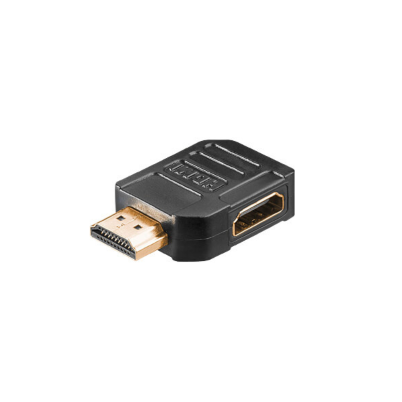 Goobay Adaptateur Fem. HDMI HDMI coudé horizontal Plaqué Or 270°