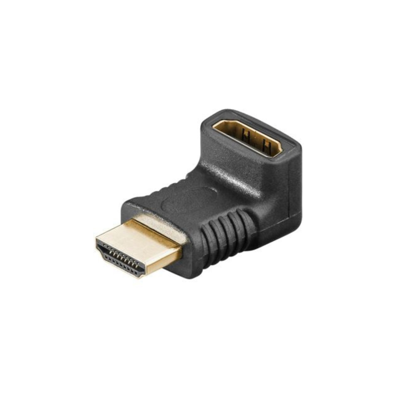Goobay Adaptateur Fem. HDMI HDMI Coudé Vertical, 8K Plaqué Or 90°