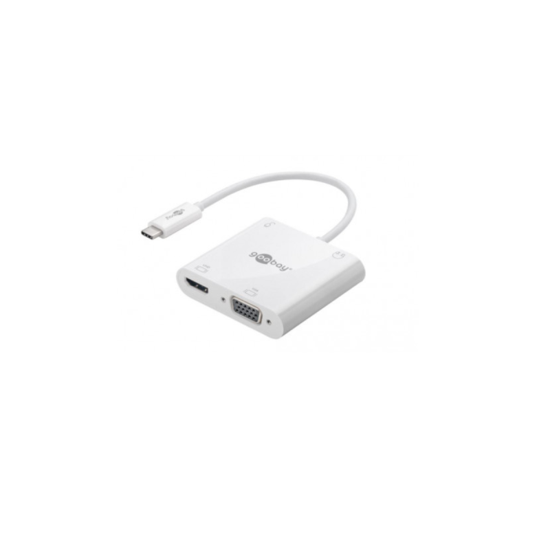 Goobay Adaptateur USB-C™ Multiport  HDMI™ et VGA, jack 3,5 mm